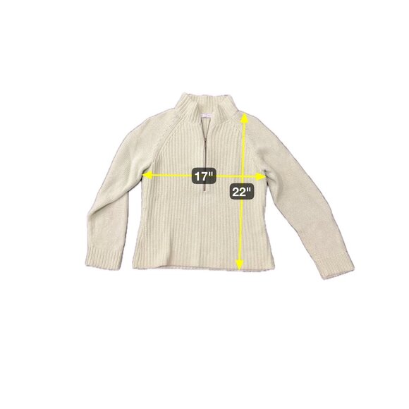 Crazy Horse Liz Claiborne Light Green Ribbed Half-Zip Sweater Sz Medium - Picture 8 of 11